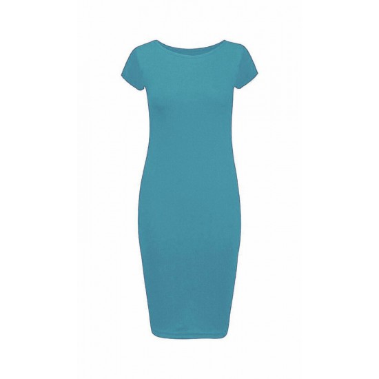 LADIES WOMANS CAP SLEEVE MIDI DRESS BODYCON SUMMER MAXI MIDI DRESS PLUS SIZE