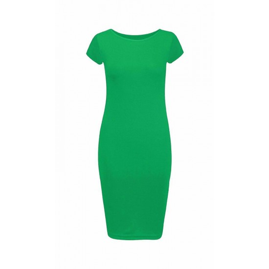 LADIES WOMANS CAP SLEEVE MIDI DRESS BODYCON SUMMER MAXI MIDI DRESS PLUS SIZE