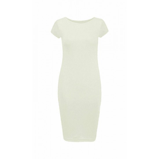 LADIES WOMANS CAP SLEEVE MIDI DRESS BODYCON SUMMER MAXI MIDI DRESS PLUS SIZE