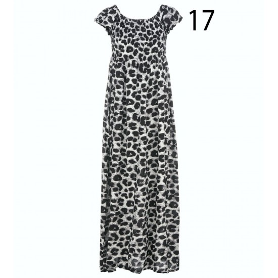 New Ladies Womens Cotton Short Sleeve Summer Beach Holiday Maxi Dress Size 8-22