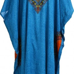 Unisex Mens Womens Cotton Kaftan Dress African Design Printed Back and Front 