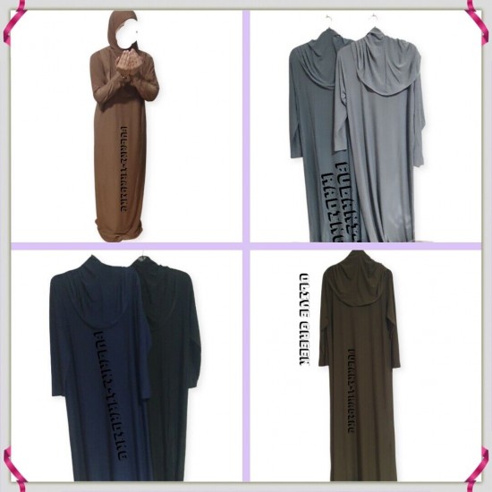 One Piece Muslim Women Prayer Dress Islamic Hijab Abaya Khimar Jilbab Kaftan