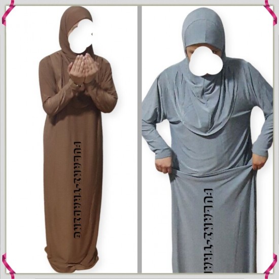 One Piece Muslim Women Prayer Dress Islamic Hijab Abaya Khimar Jilbab Kaftan