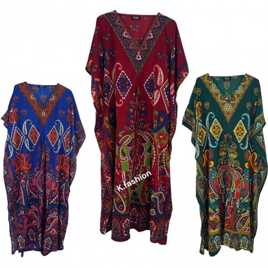 Women Casual Beach Kaftan Dress Short Sleeve Loungewear Caftan Swimsuit Cover Up