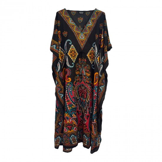Women Casual Beach Kaftan Dress Short Sleeve Loungewear Caftan Swimsuit Cover Up