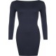 Womens Ladies Long Sleeve MIDI Dress Stretch Bodycon Plain Jersey Maxi Plus Size