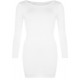 Womens Ladies Long Sleeve MIDI Dress Stretch Bodycon Plain Jersey Maxi Plus Size