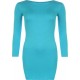 Womens Ladies Long Sleeve MIDI Dress Stretch Bodycon Plain Jersey Maxi Plus Size