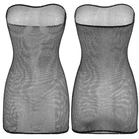 Women Sheer Mesh Mini Dress Bodycon Tube Dress See Through Nightwear Clubwear