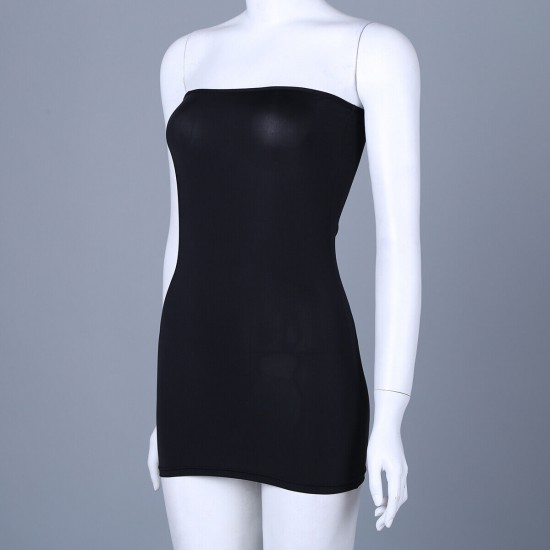 Women Sheer Mesh Mini Dress Bodycon Tube Dress See Through Nightwear Clubwear