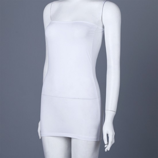 Women Sheer Mesh Mini Dress Bodycon Tube Dress See Through Nightwear Clubwear