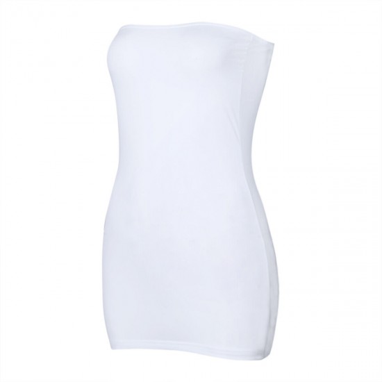 Women Sheer Mesh Mini Dress Bodycon Tube Dress See Through Nightwear Clubwear