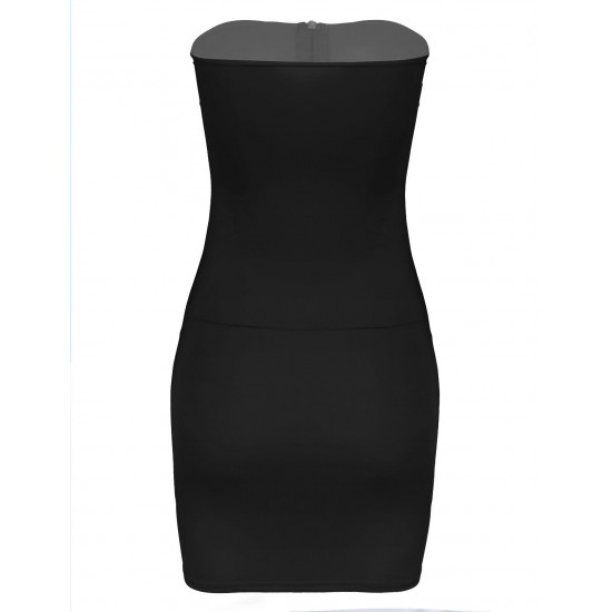Women Sheer Mesh Mini Dress Bodycon Tube Dress See Through Nightwear Clubwear