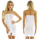 Women Sheer Mesh Mini Dress Bodycon Tube Dress See Through Nightwear Clubwear
