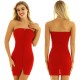 Women Sheer Mesh Mini Dress Bodycon Tube Dress See Through Nightwear Clubwear