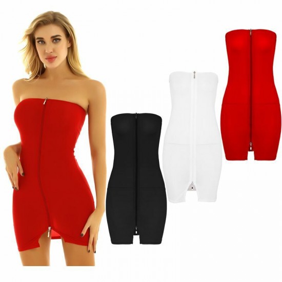 Women Sheer Mesh Mini Dress Bodycon Tube Dress See Through Nightwear Clubwear