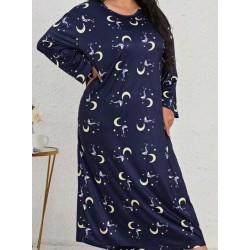 WOMENS plus size 30 X 32 Bust 68 X 50 Inch Long Slinky Day/lounge Night Dress