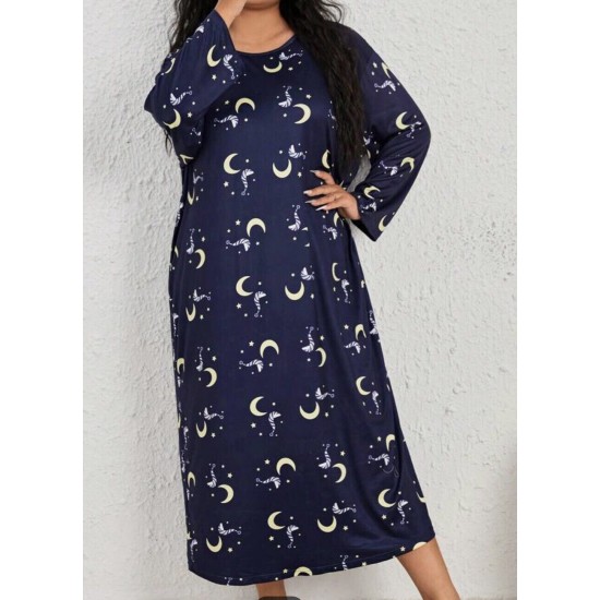 WOMENS plus size 30 X 32 Bust 68 X 50 Inch Long Slinky Day/lounge Night Dress