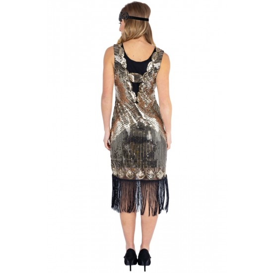 Ro Rox Dress Flapper 1920's Sequin Tassel Cocktail Party Great Gatsby Costume