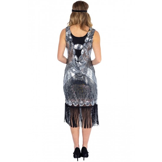 Ro Rox Dress Flapper 1920's Sequin Tassel Cocktail Party Great Gatsby Costume