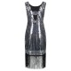 Ro Rox Dress Flapper 1920's Sequin Tassel Cocktail Party Great Gatsby Costume