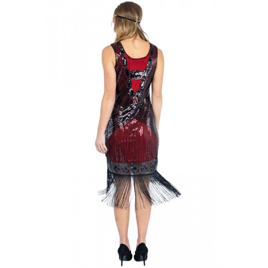 Ro Rox Dress Flapper 1920's Sequin Tassel Cocktail Party Great Gatsby Costume