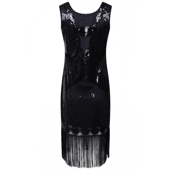 Ro Rox Dress Flapper 1920's Sequin Tassel Cocktail Party Great Gatsby Costume