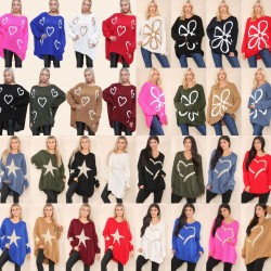 Ladies Knitted Slouch Oversized Baggy Jumper Dress Women Long Sleeve Sweater Top