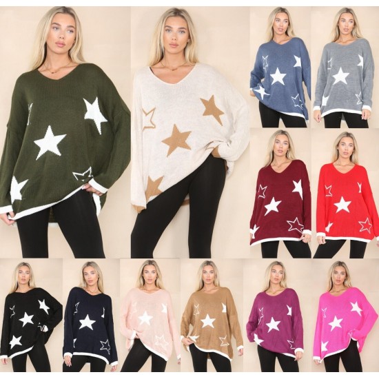 Ladies Knitted Slouch Oversized Baggy Jumper Dress Women Long Sleeve Sweater Top