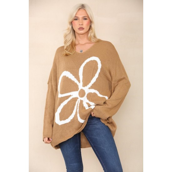 Ladies Knitted Slouch Oversized Baggy Jumper Dress Women Long Sleeve Sweater Top