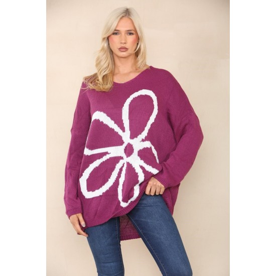 Ladies Knitted Slouch Oversized Baggy Jumper Dress Women Long Sleeve Sweater Top