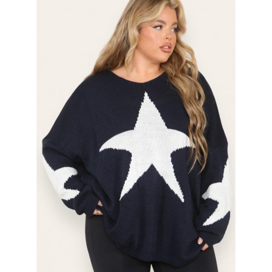 Ladies Knitted Slouch Oversized Baggy Jumper Dress Women Long Sleeve Sweater Top