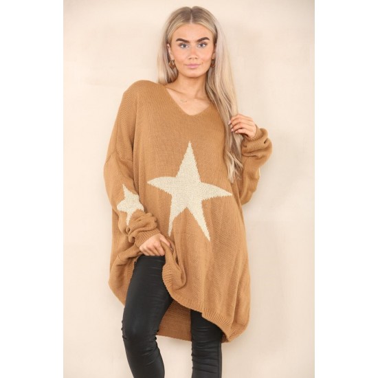 Ladies Knitted Slouch Oversized Baggy Jumper Dress Women Long Sleeve Sweater Top