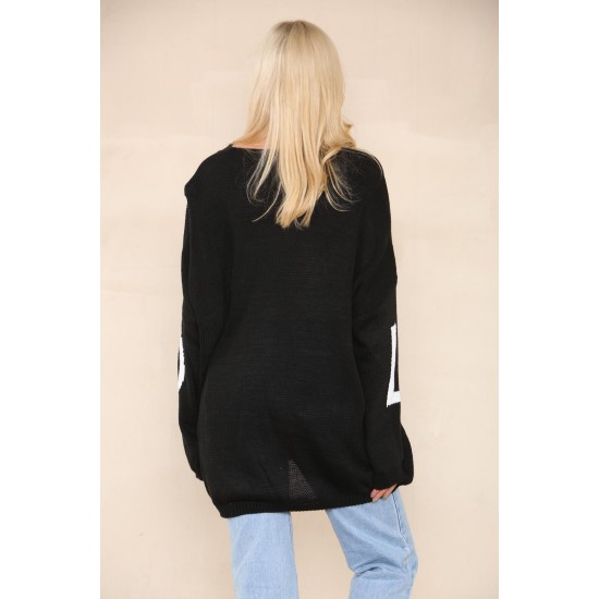 Ladies Knitted Slouch Oversized Baggy Jumper Dress Women Long Sleeve Sweater Top