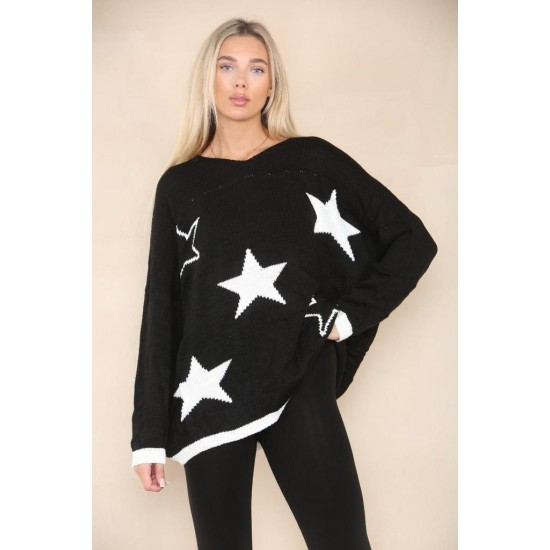 Ladies Knitted Slouch Oversized Baggy Jumper Dress Women Long Sleeve Sweater Top