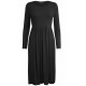 WOMAN LADIES FRANKIE SWING DRESS FLARED SKATER JERSEY LONG SLEEVE MIDI PLUS 8-26