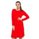 WOMAN LADIES FRANKIE SWING DRESS FLARED SKATER JERSEY LONG SLEEVE MIDI PLUS 8-26