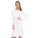 WOMAN LADIES FRANKIE SWING DRESS FLARED SKATER JERSEY LONG SLEEVE MIDI PLUS 8-26