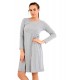WOMAN LADIES FRANKIE SWING DRESS FLARED SKATER JERSEY LONG SLEEVE MIDI PLUS 8-26
