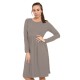 WOMAN LADIES FRANKIE SWING DRESS FLARED SKATER JERSEY LONG SLEEVE MIDI PLUS 8-26
