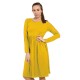 WOMAN LADIES FRANKIE SWING DRESS FLARED SKATER JERSEY LONG SLEEVE MIDI PLUS 8-26