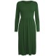 WOMAN LADIES FRANKIE SWING DRESS FLARED SKATER JERSEY LONG SLEEVE MIDI PLUS 8-26