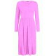 WOMAN LADIES FRANKIE SWING DRESS FLARED SKATER JERSEY LONG SLEEVE MIDI PLUS 8-26