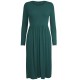 WOMAN LADIES FRANKIE SWING DRESS FLARED SKATER JERSEY LONG SLEEVE MIDI PLUS 8-26