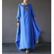 Ladies 3/4 Sleeve Long Dress Womens Casual Kaftan Maxi Sundress Plain Plus Size