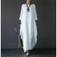 Ladies 3/4 Sleeve Long Dress Womens Casual Kaftan Maxi Sundress Plain Plus Size