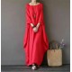 Ladies 3/4 Sleeve Long Dress Womens Casual Kaftan Maxi Sundress Plain Plus Size