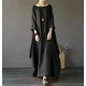 Ladies 3/4 Sleeve Long Dress Womens Casual Kaftan Maxi Sundress Plain Plus Size