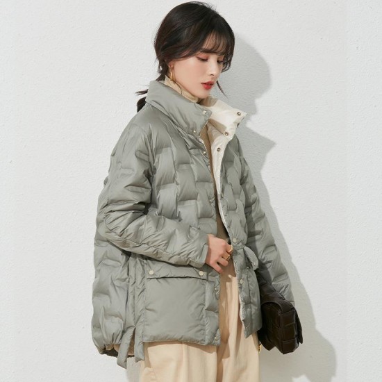 2022 Fashion Warm White Duck Down Puffer Women Jackets Windproof Warm Ski Black Coats