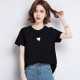 2023 New Summer Women Short Sleeve Tshirts Fashion Casual Black White Tshirts S-XXL